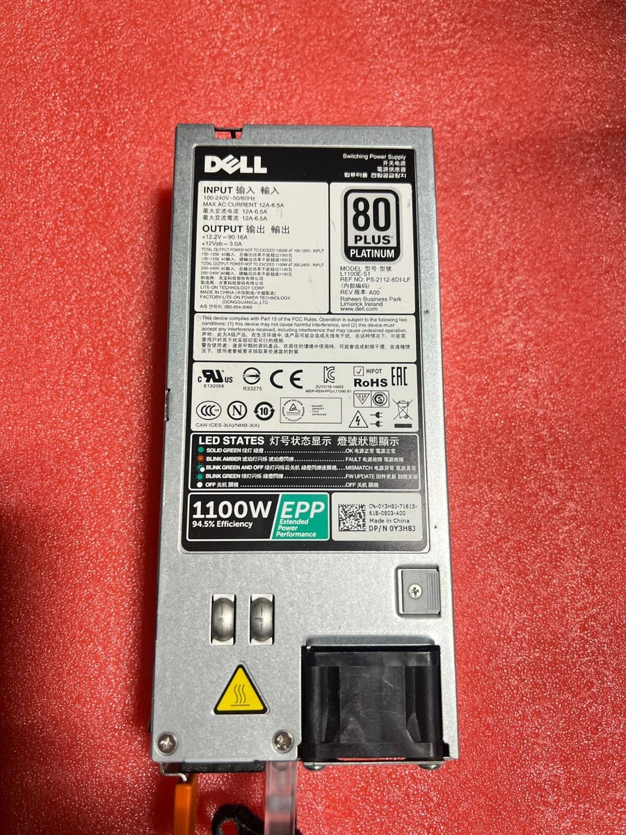 Dell 1100w 80 Plus Platinum EPP PSU R730 R630 T630 R530 R730xd-PN in description|405003745995