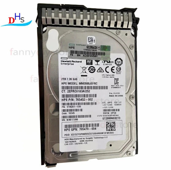 765873-001 765452-002 New 765466-B21 HP 2TB 12G SAS 7.2K RPM 2.5" 512E HDD