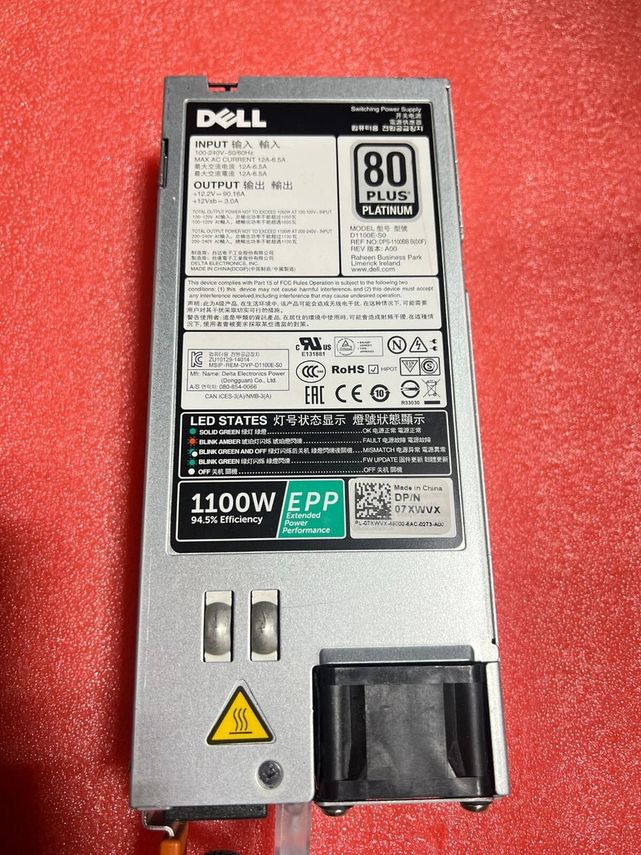 Dell 1100w 80 Plus Platinum EPP PSU R730 R630 T630 R530 R730xd-PN in description|405003745995