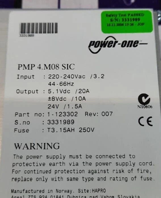 POWER-ONE PMP 4.M08 SIC POWER SUPPLY