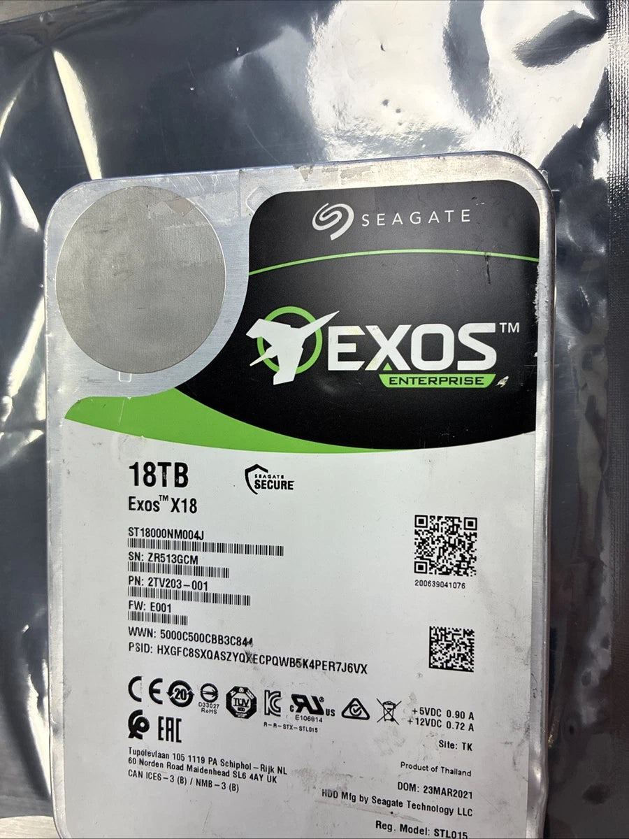 Seagate Exos X18 18TB SAS 12Gb/s 3.5" Enterprise HDD ST18000NM004J