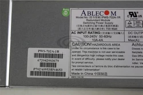 Supermicro 1U 700W POWER SUPPLY PWS-702A-1R