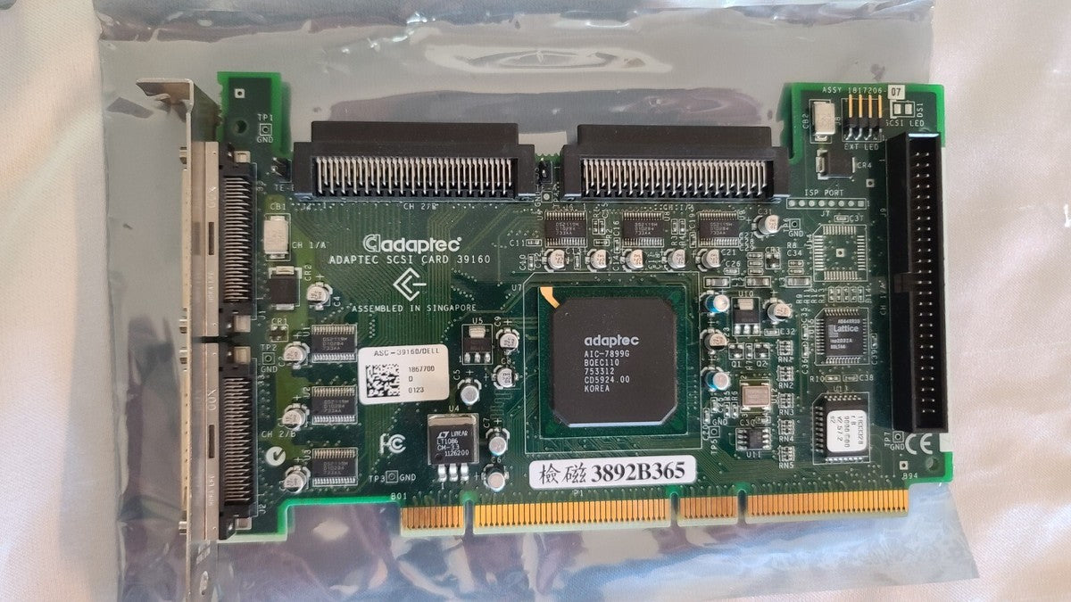 Adaptec SCSI Adapter Card Dual Ports AIC-7899G ASC-39160/DELL3 2116200 64-bit PC|266806680545
