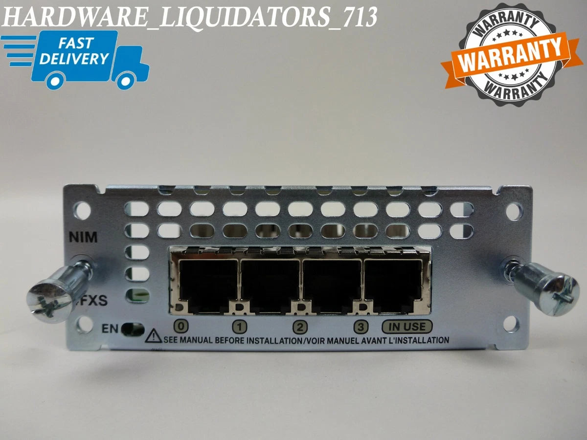 New Pull Cisco NIM-4FXS 4-port Network Interface Module - FXS for ISR 4000