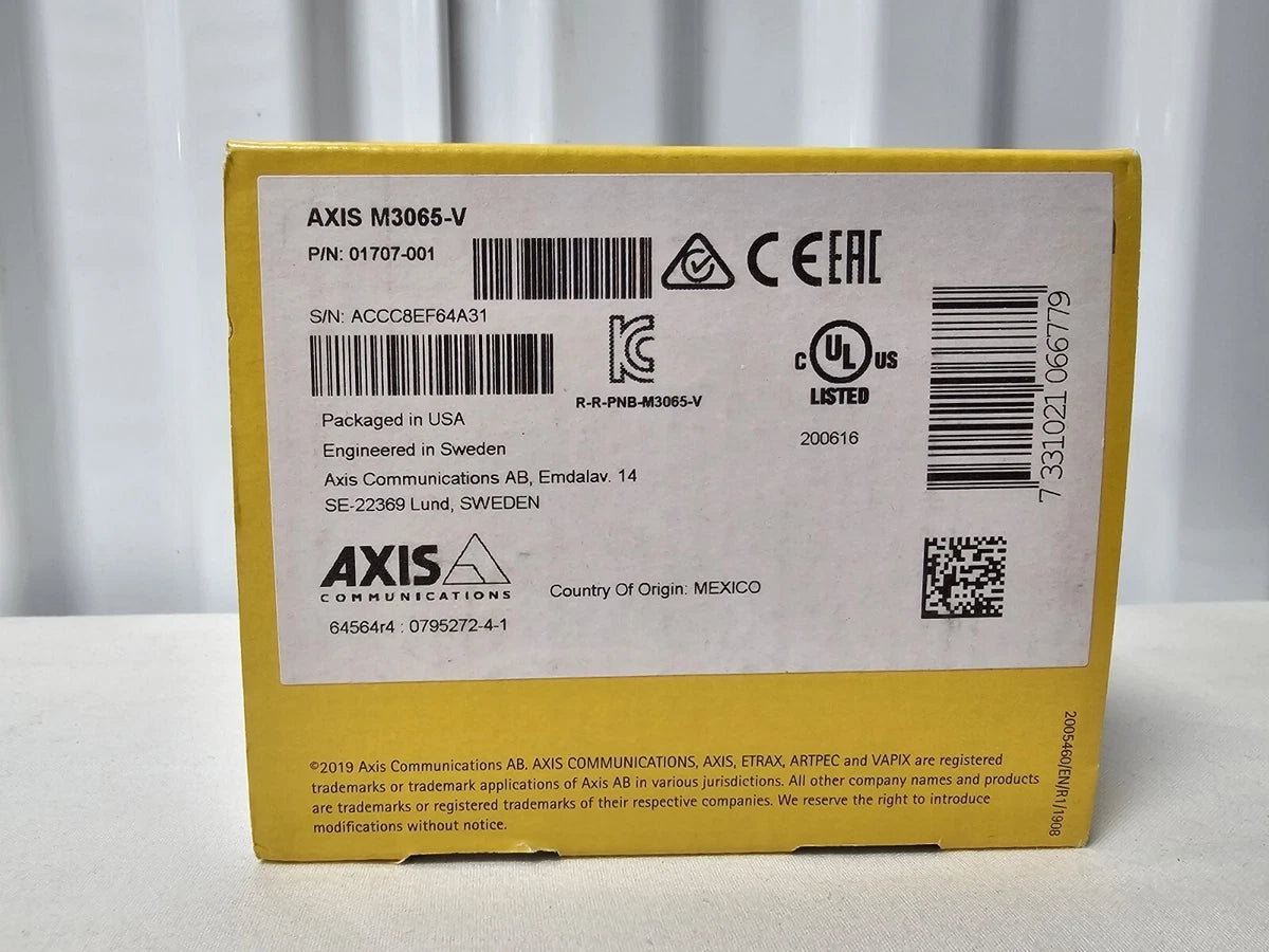 Axis M3065-V 1080p Network Mini Dome Camera 01707-001 New Sealed