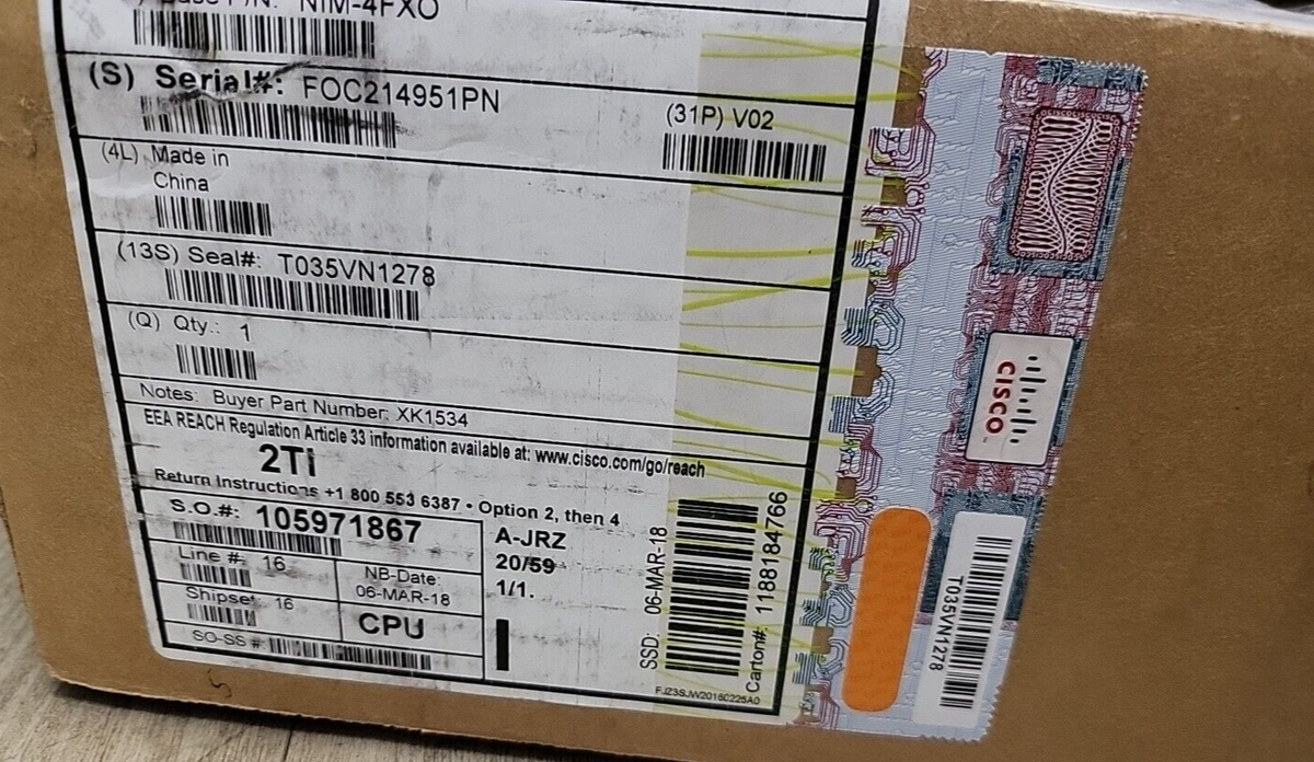 CISCO NIM-4FXO 4-Port Network Interface Module NEW OPEN BOX SEE PHOTOS FREE SHIP