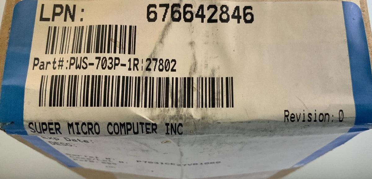 Supermicro PWS-703P-1R 750W Server Power Supply Unit-O2B