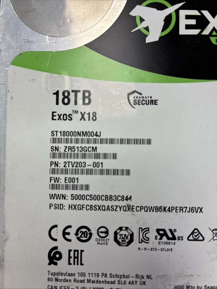 (for Part) Seagate Exos X18 18TB SAS 12Gb/s 3.5" Enterprise HDD ST18000NM004J|257215942648