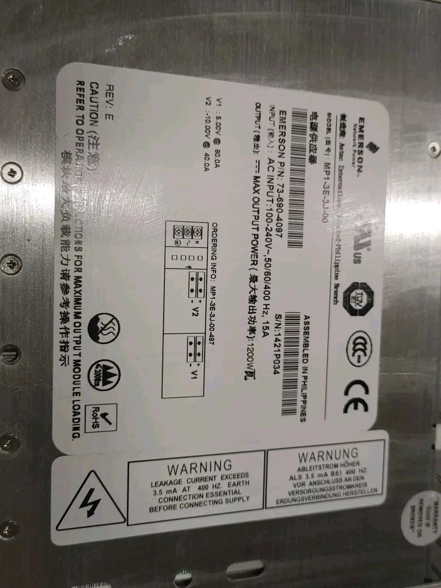 Emerson MVP SERIES MP1-3L-1L-1P-1P-30 P/N 73-690-4096 1200W Power Supply |156486057635