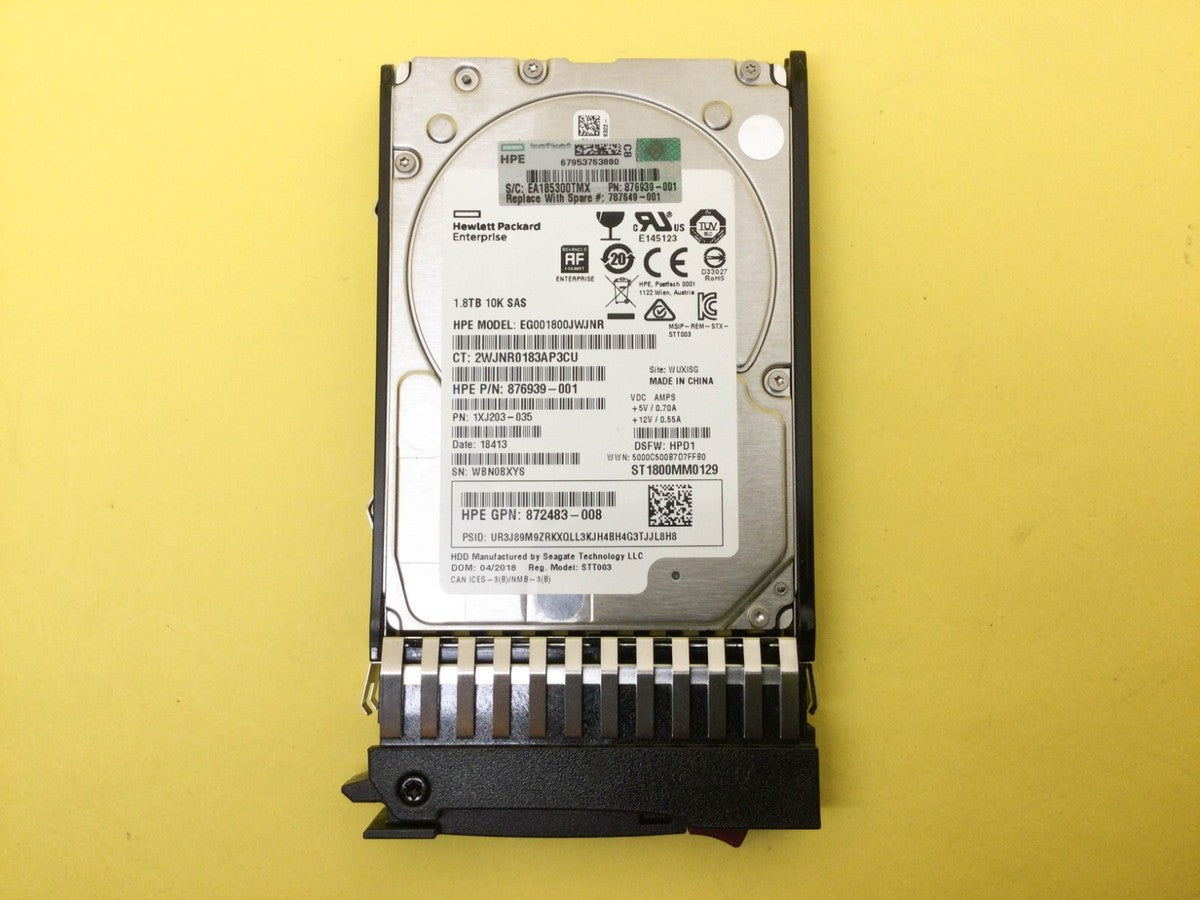 J9F49A HPE MSA 1.8TB 12G SAS 10K SFF 2.5" DP 512e ENT HDD 787649-001|282805267047
