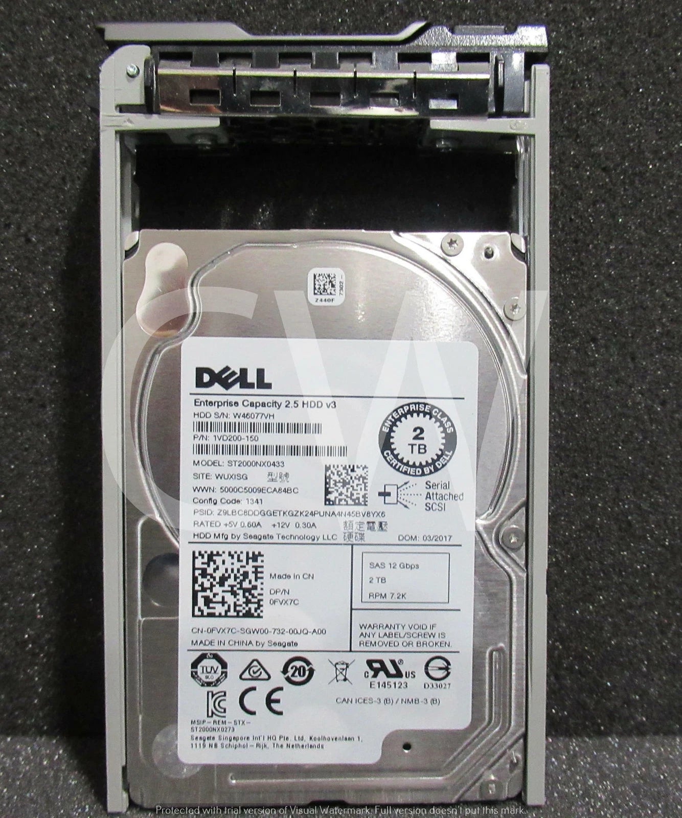 FVX7C ST2000NX0433 Dell ENT 2TB 7.2KRPM 12Gb 2.5" SAS HDD R720xd R320 R410 T620|267117338234