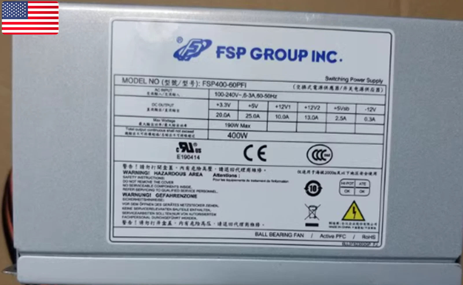 One Brand New FSP FSP400-60PFI Power Supply - US Stock|257159183505