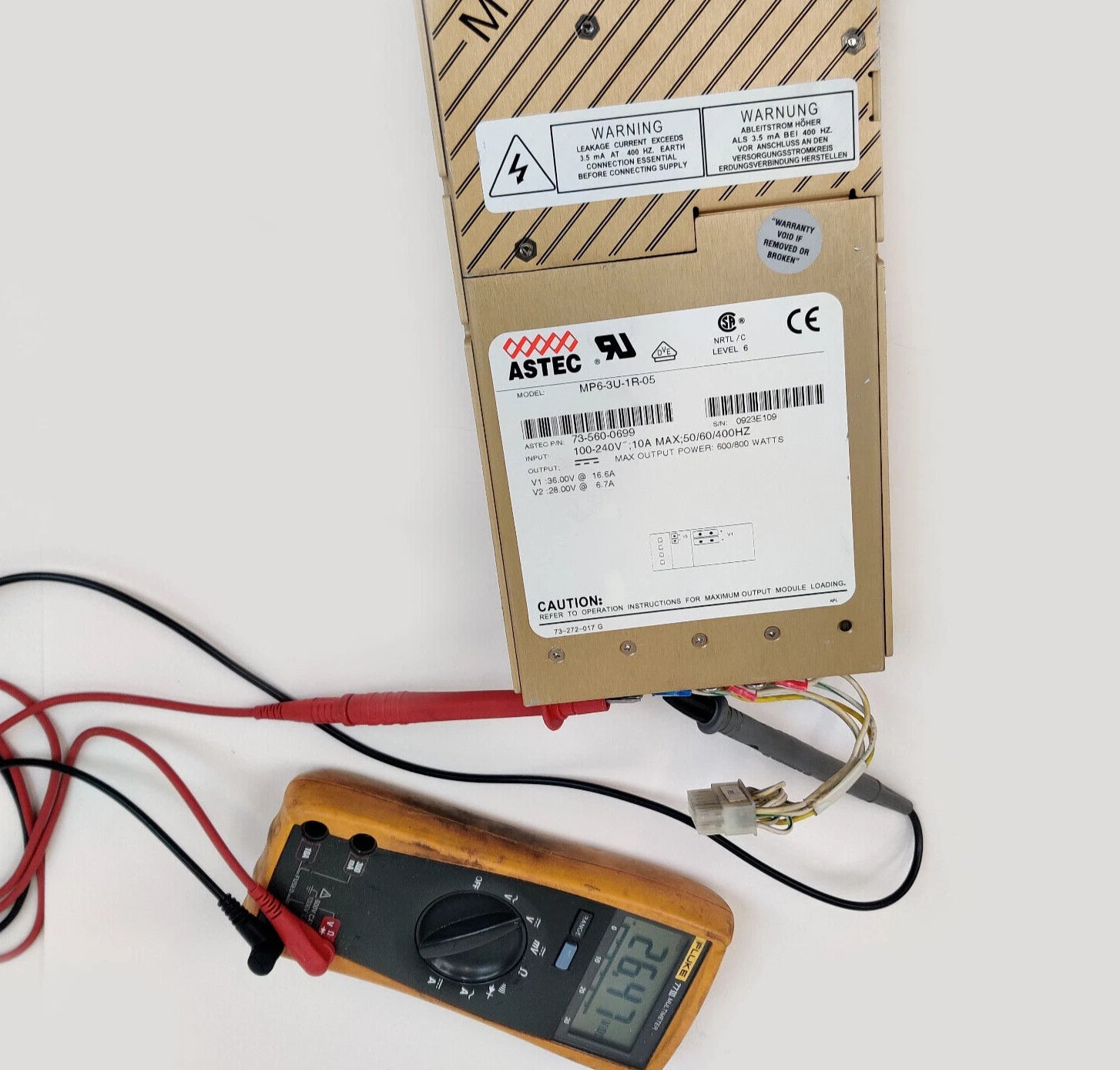 Astec 800W Power Supply MP6-3U-1R-05 73-560-0699 Thermo TSQ Quantum MS Working