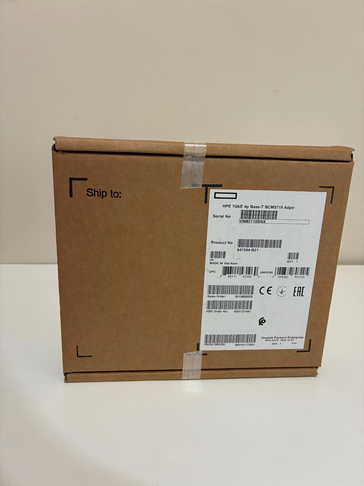 NEW - IN BOX - HP ETHERNET 1GBE 4-Port 331T ADAPTER 647594-B21|127174790884