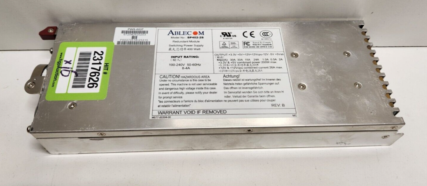 ABLECOM 400 WATT SWITCHING POWER SUPPLY SP402-2S