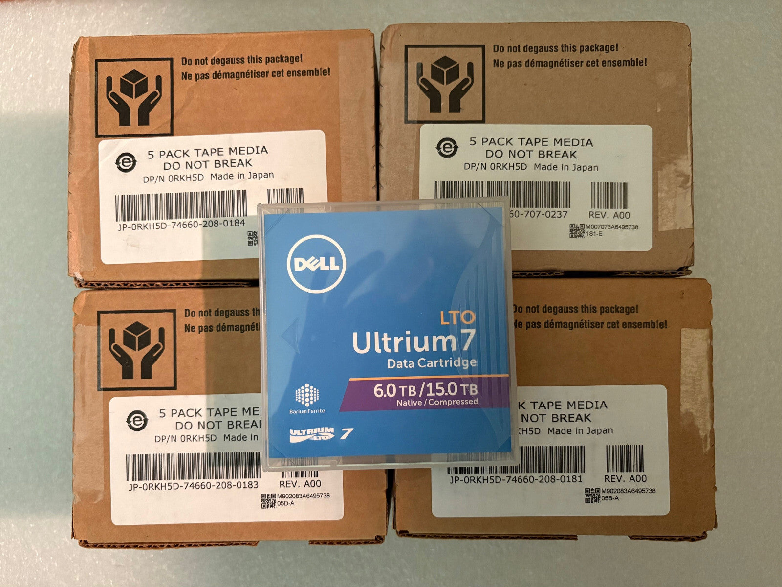 20 PK Dell 07J4HF LTO-7 Ultrium 7 6TB/15TB Data Tape CartridgeS (20 PACK 0RKH5D