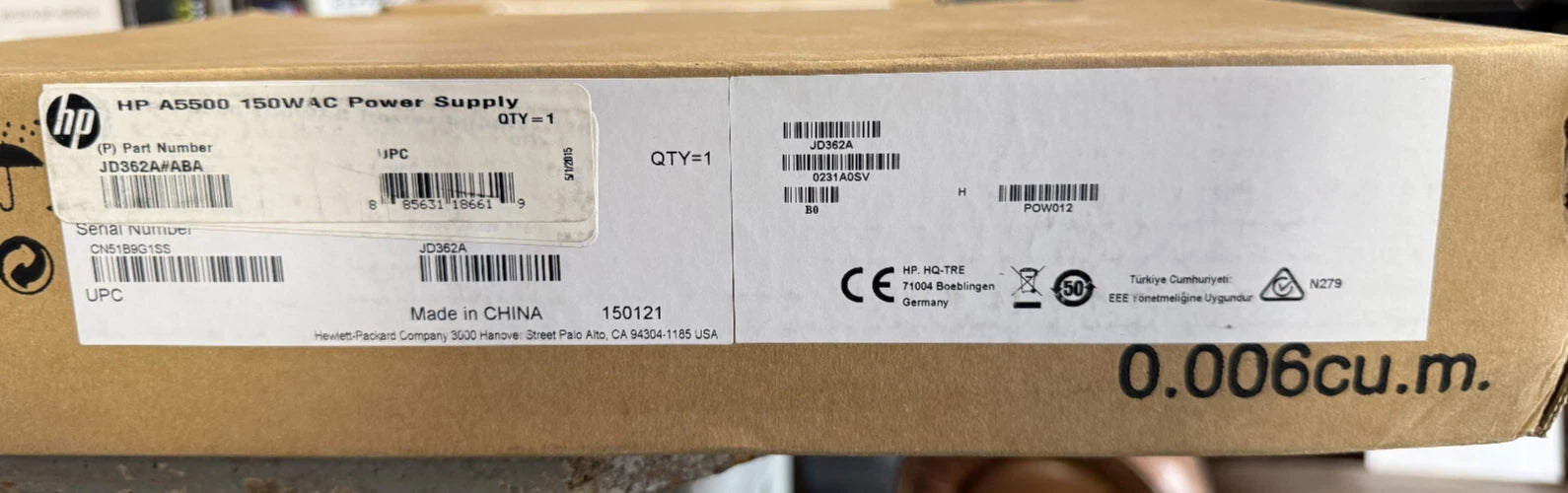 New HP A5500 150W AC Power Supply JD362A#ABA PSR150-A - PSR150-D SEALED T9-D10|226781261458
