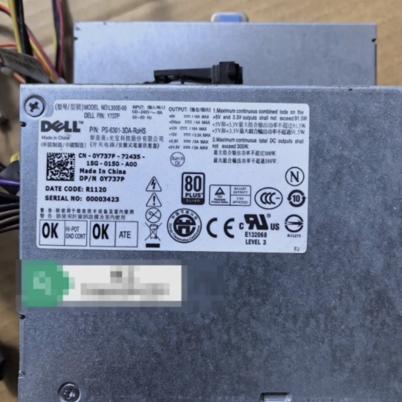 1x For D300ED-00 L300E-00 H197R Y737P Power Supply module *tlp