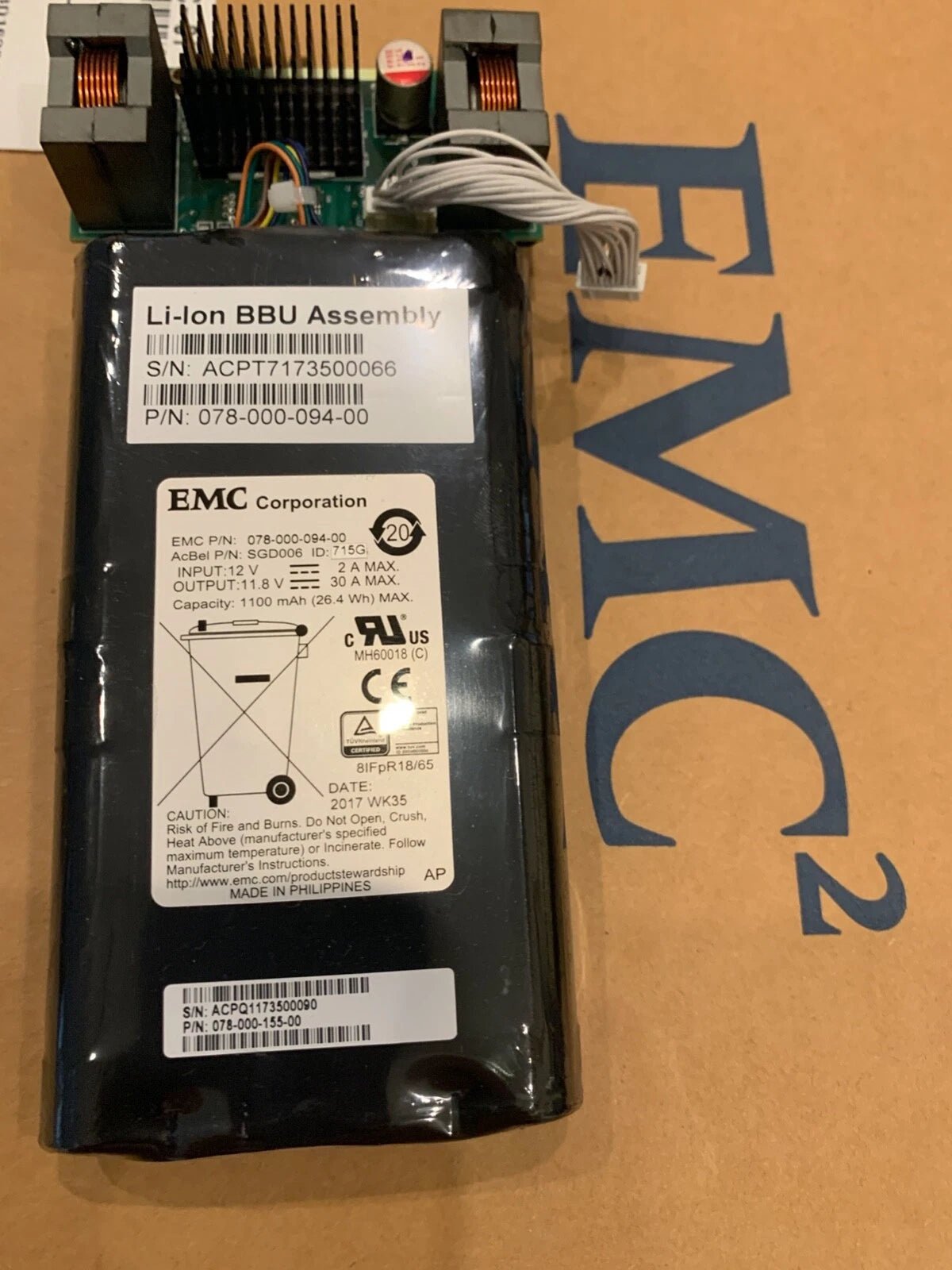 078-000-155-00 EMC Unity XT 380 480 680 BBU Battery 078-000-192-00|144914435374