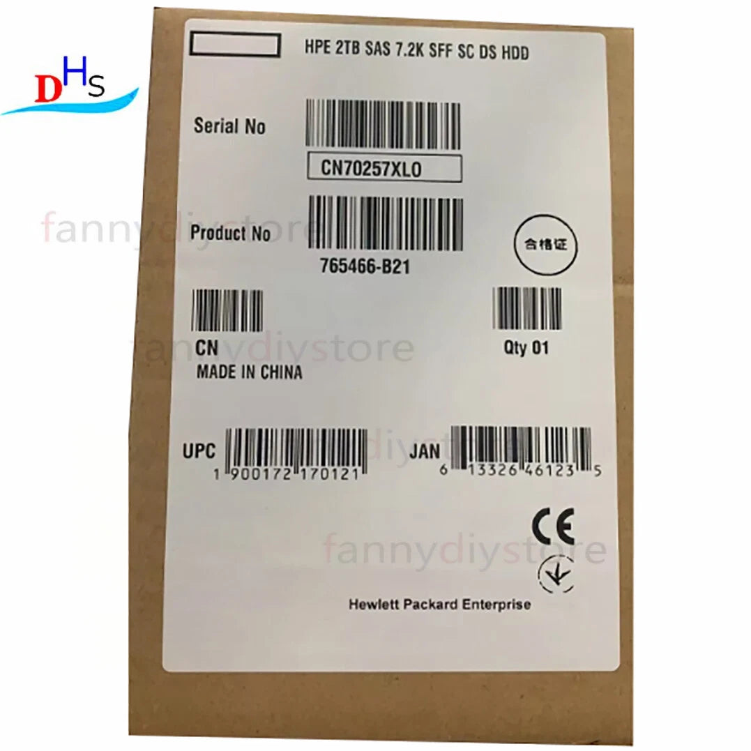 765873-001 765452-002 New 765466-B21 HP 2TB 12G SAS 7.2K RPM 2.5" 512E HDD