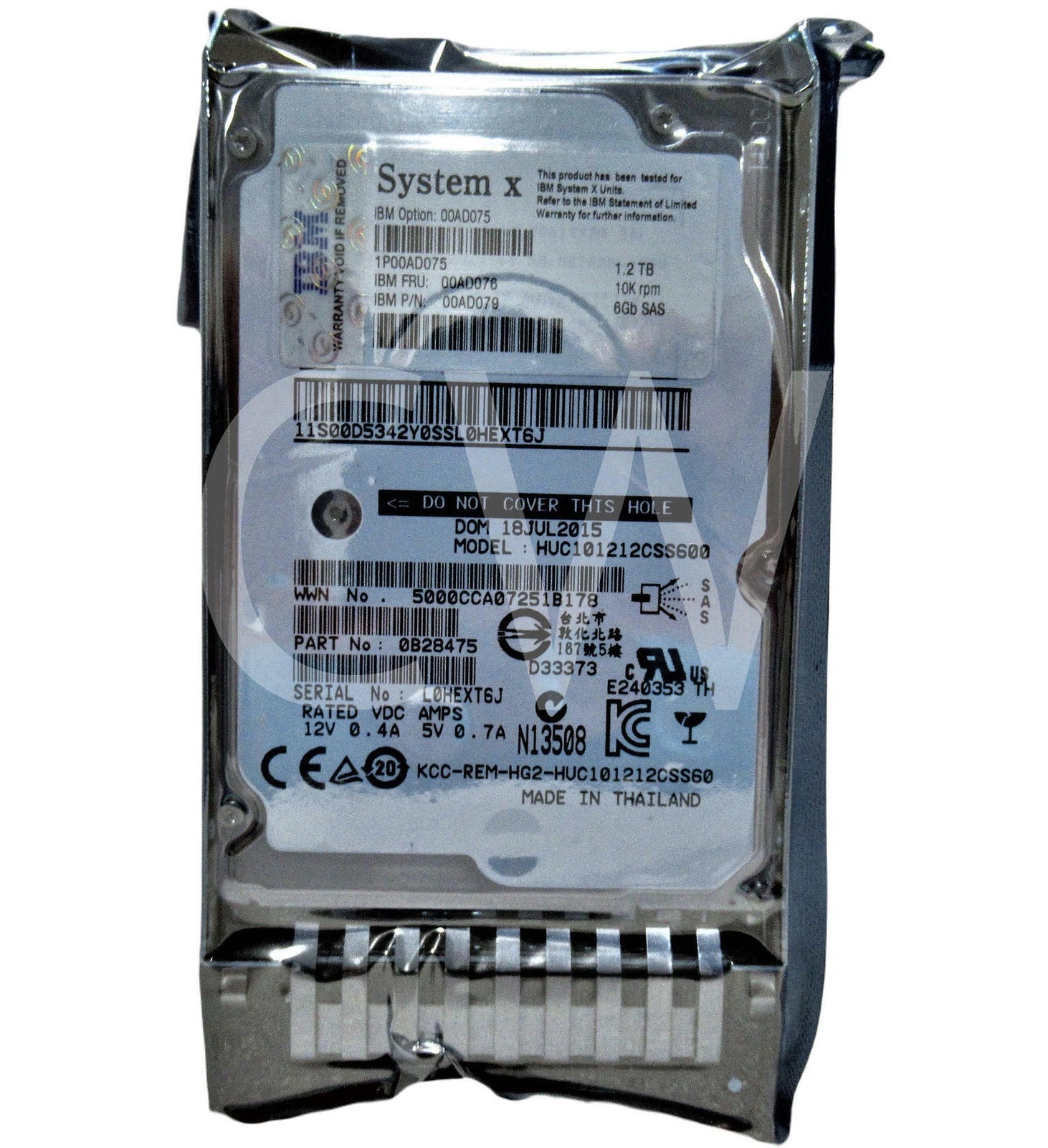 00AD075 00AD076 00AD079 IBM 1.2TB 10K RPM 6G G2HS 2.5"SAS Hard Drive Refurbished|267085548315