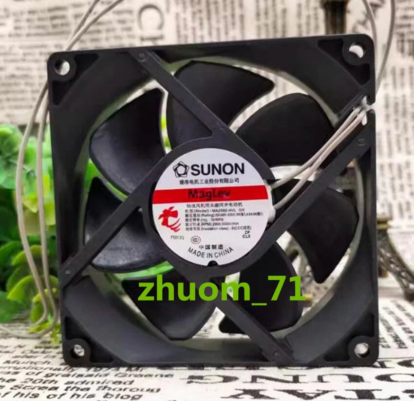 1PC SUNON MA2092-HVL GN 9225 220V-240V 9025 AC silent cooling fan|355930123619