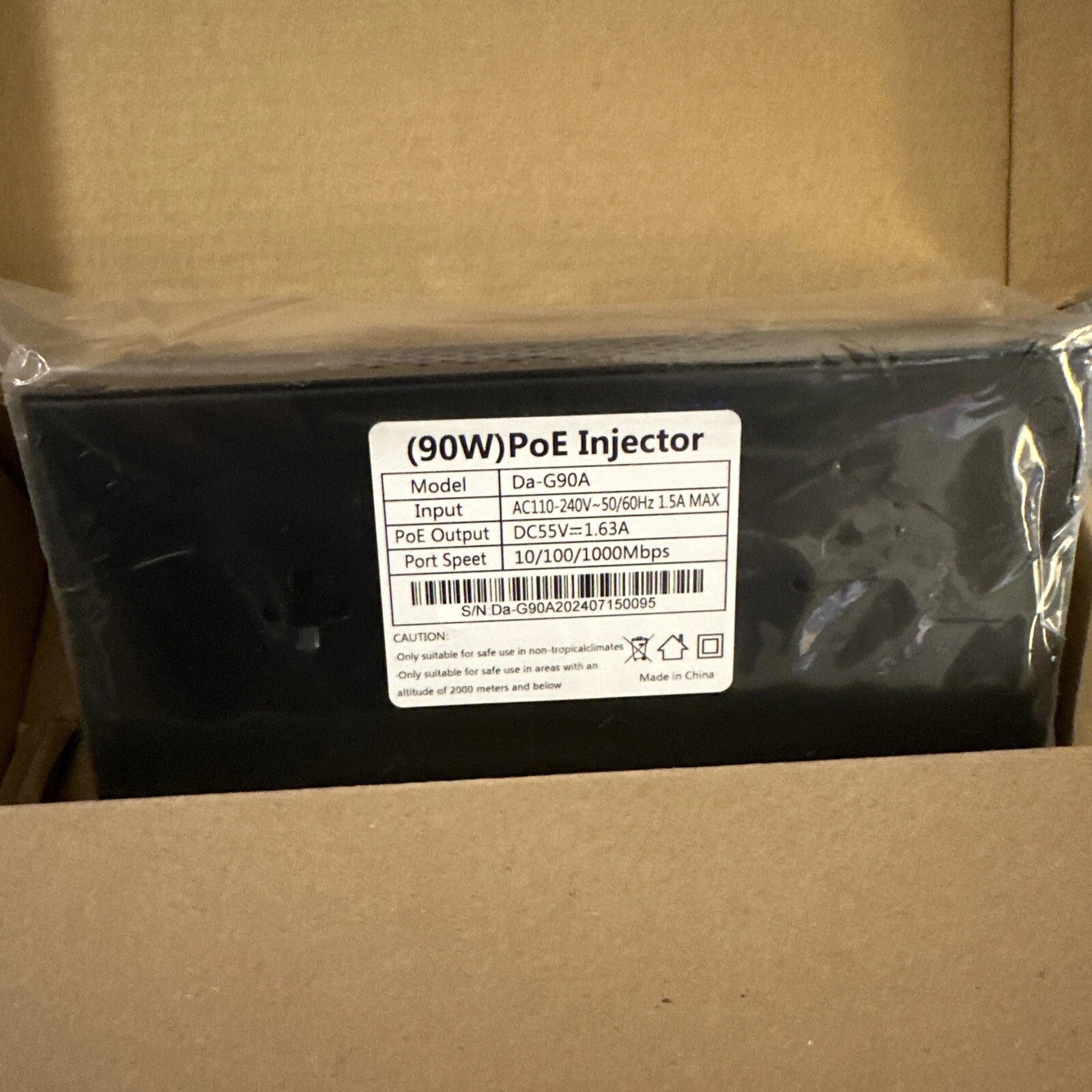 Gigabit PoE Injector 90W ethernet IEEE 802.3af/at/bt Up to 100M for CCTV Camera|196809550522