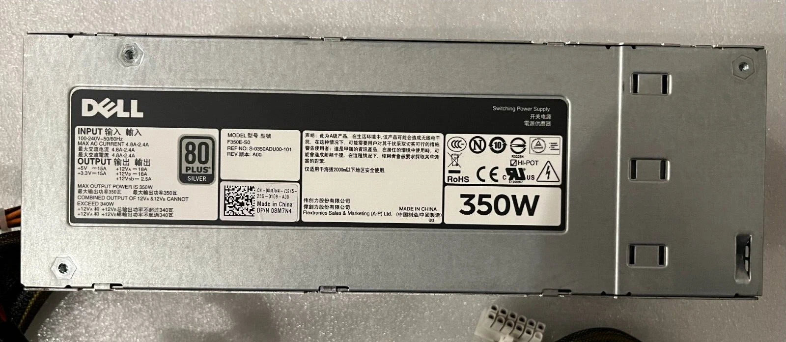 DF83C 8M7N4 DELL POWEREDGE T320 CABLED POWER SUPPLY DH350E-S0 350W 0DF83C 08M7N4|284584213382
