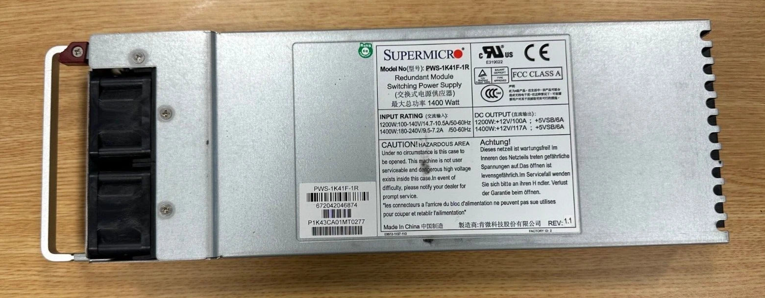 Supermicro PWS-1K41F-1R 1200W 1400W Switching Power Supply|296464244339