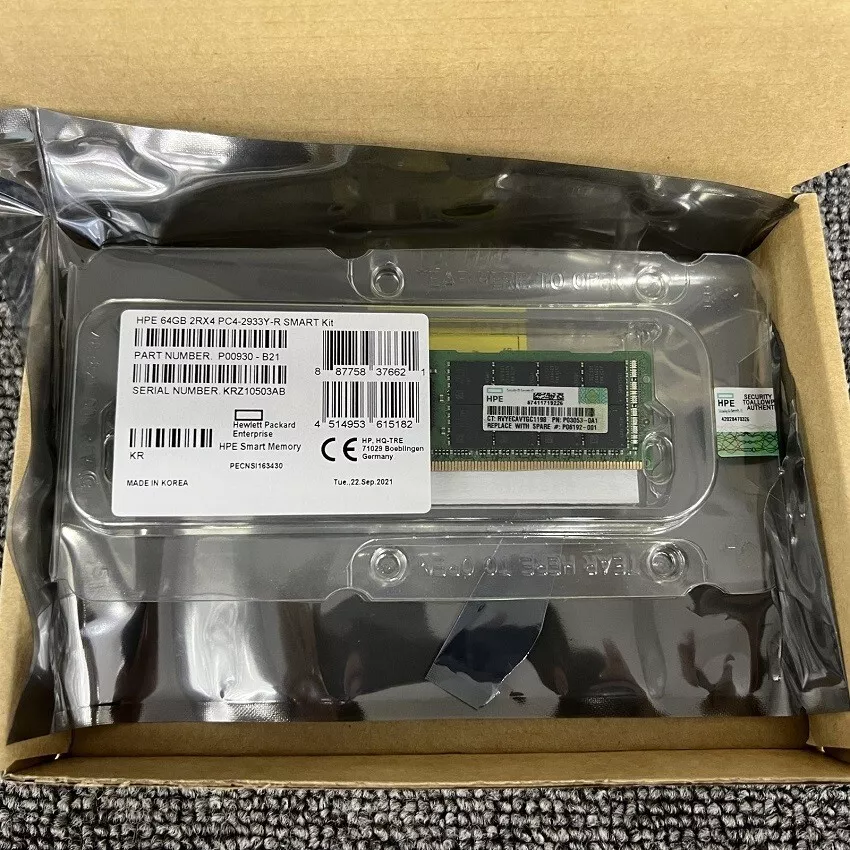 NEW P00930-B21 P03053-0A1 HPE 64GB 2Rx4 DDR4 PC4-2933Y GEN10 RDIMM Server Memory