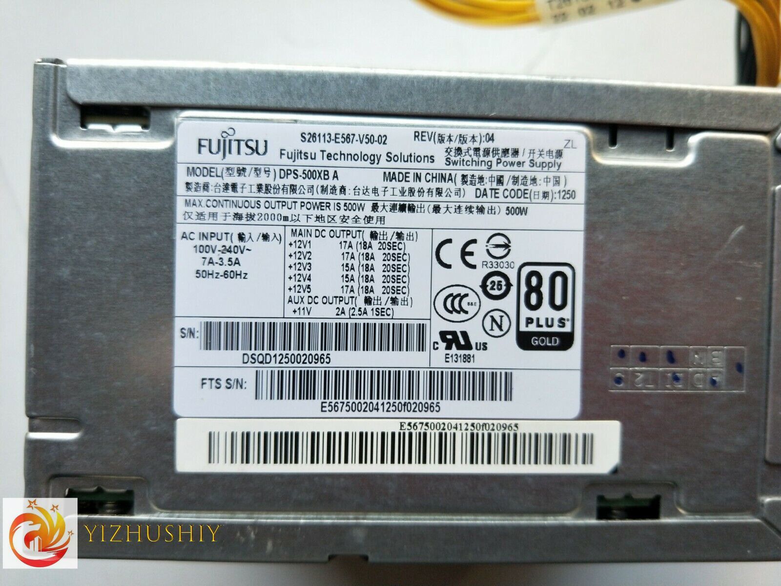 Original Fujitsu DPS-500XB Server Power Supply 500W High Efficiency Module