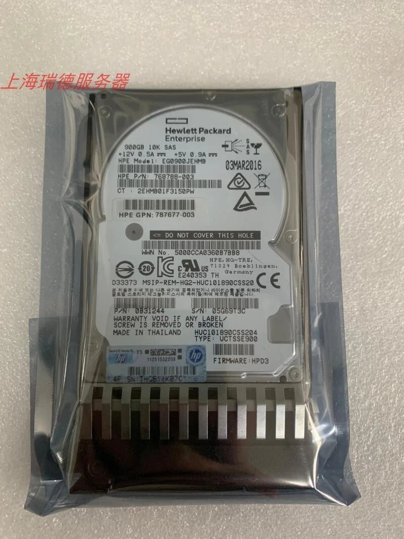 HPE J9F47A 787647-001 900GB SAS 10K 2.5in 12Gbps MSA SFF ENT HDD Hard Drive A|365818178966