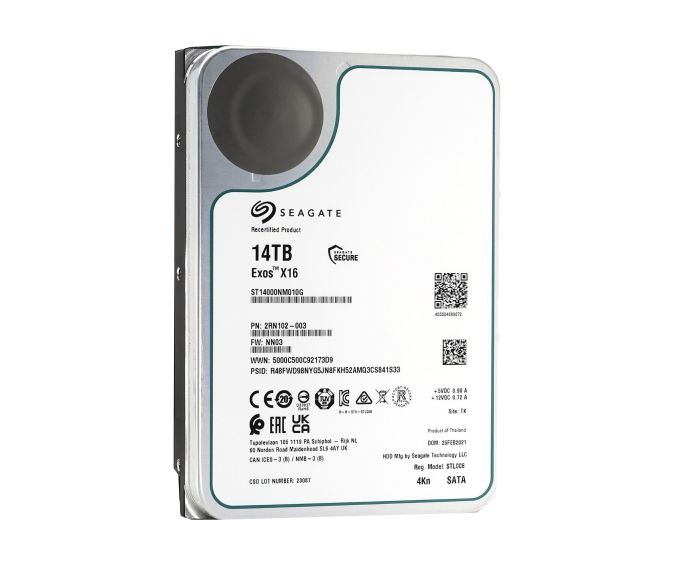 ST14000NM010G | Seagate Exos X16 14TB SATA 6Gb/s 7200RPM 256MB Cache (4Kn 3.5-inch Internal Hard Drive