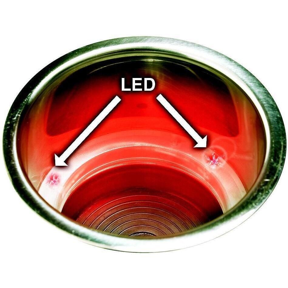 Seachoice 79391 Stainless Steel Recessed Drink Holder With Red LED Light