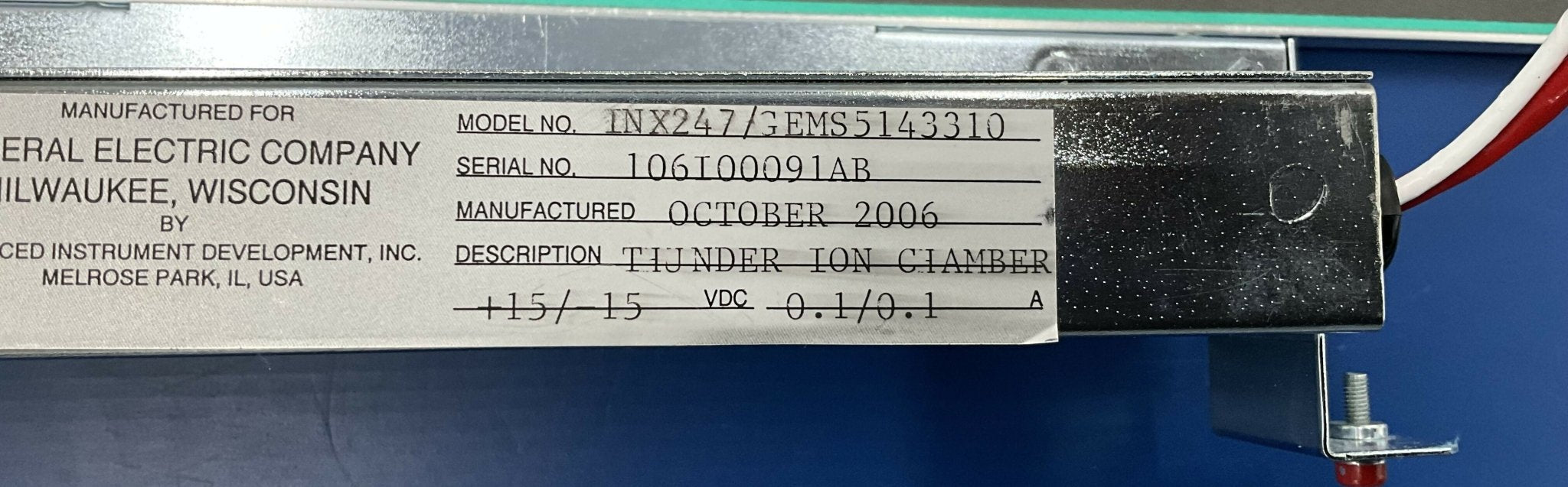 THUNDER ION CHAMBER (5143310) GE