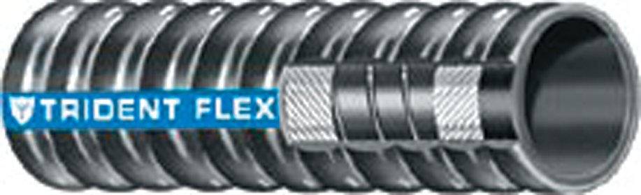 Trident Marine 252-3124 Trident Flex Corrugated Hardwall Exhaust Hose, 3-1/2" x 12.5'