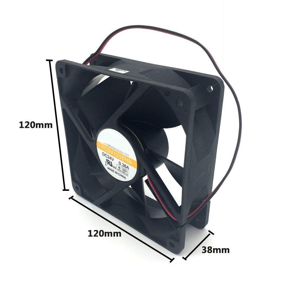 12012038mm FD241238HB 24V 0.36A 2Wire 12cm Inverter Fan,frequency converter Cooling Fan - AloinfoUSA