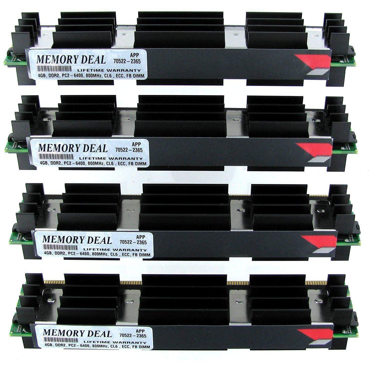 16GB ( 4 X 4 GB ) APPLE MAC PRO 8-CORE / QUAD-CORE 2.8GHZ - 3GHZ- 3.2GHZ INTEL XEON (EARLY 2008) & MAC PRO WORKSTATION 2008 MEMORY DDR2 800 FULLY BUFFERED DIMM RAM PC2-6400 - AloinfoUSA