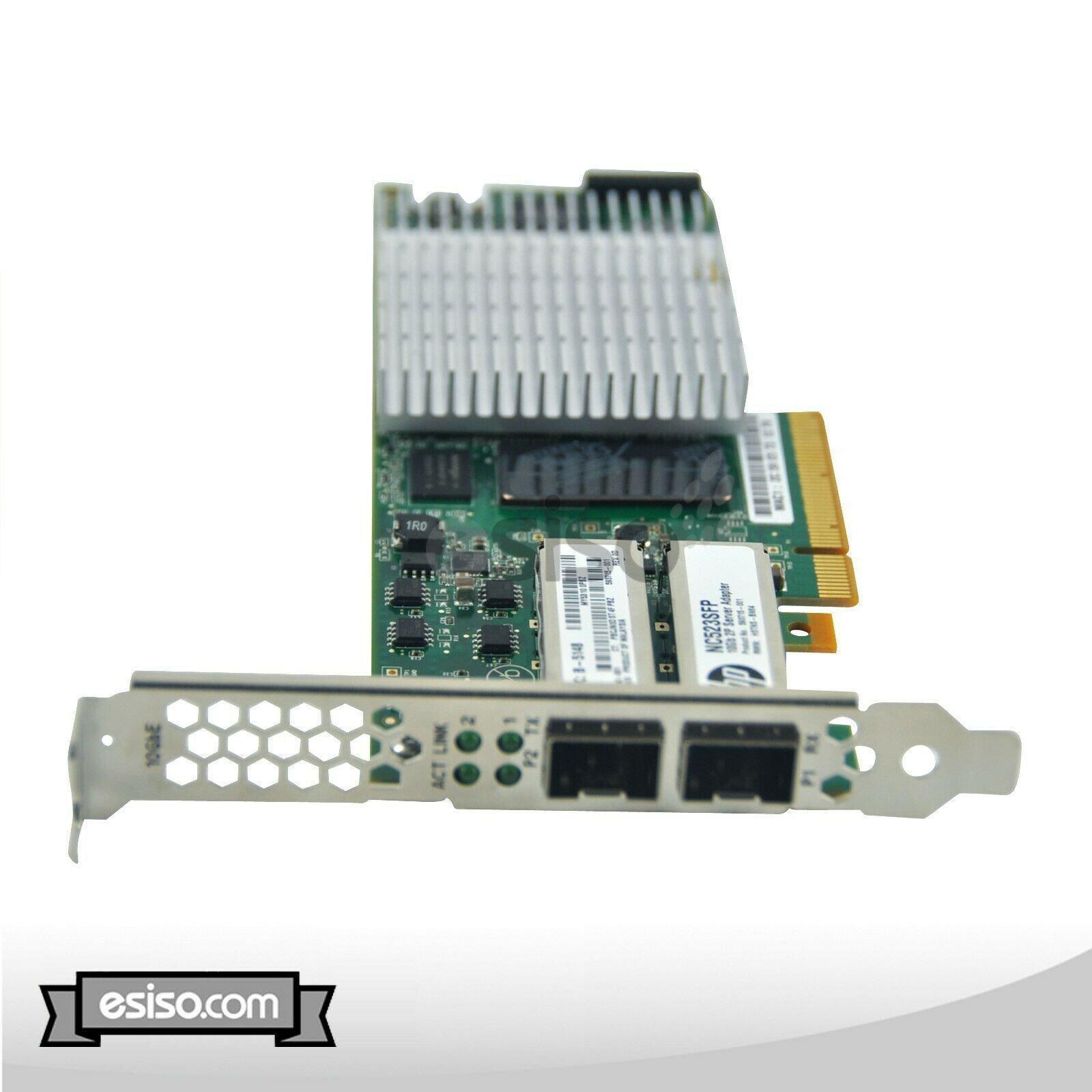 593742-001 HP NC523SFP DUAL PORT 10Gb SERVER ADAPTER W/ HIGH PROFILE BRACKET - AloinfoUSA