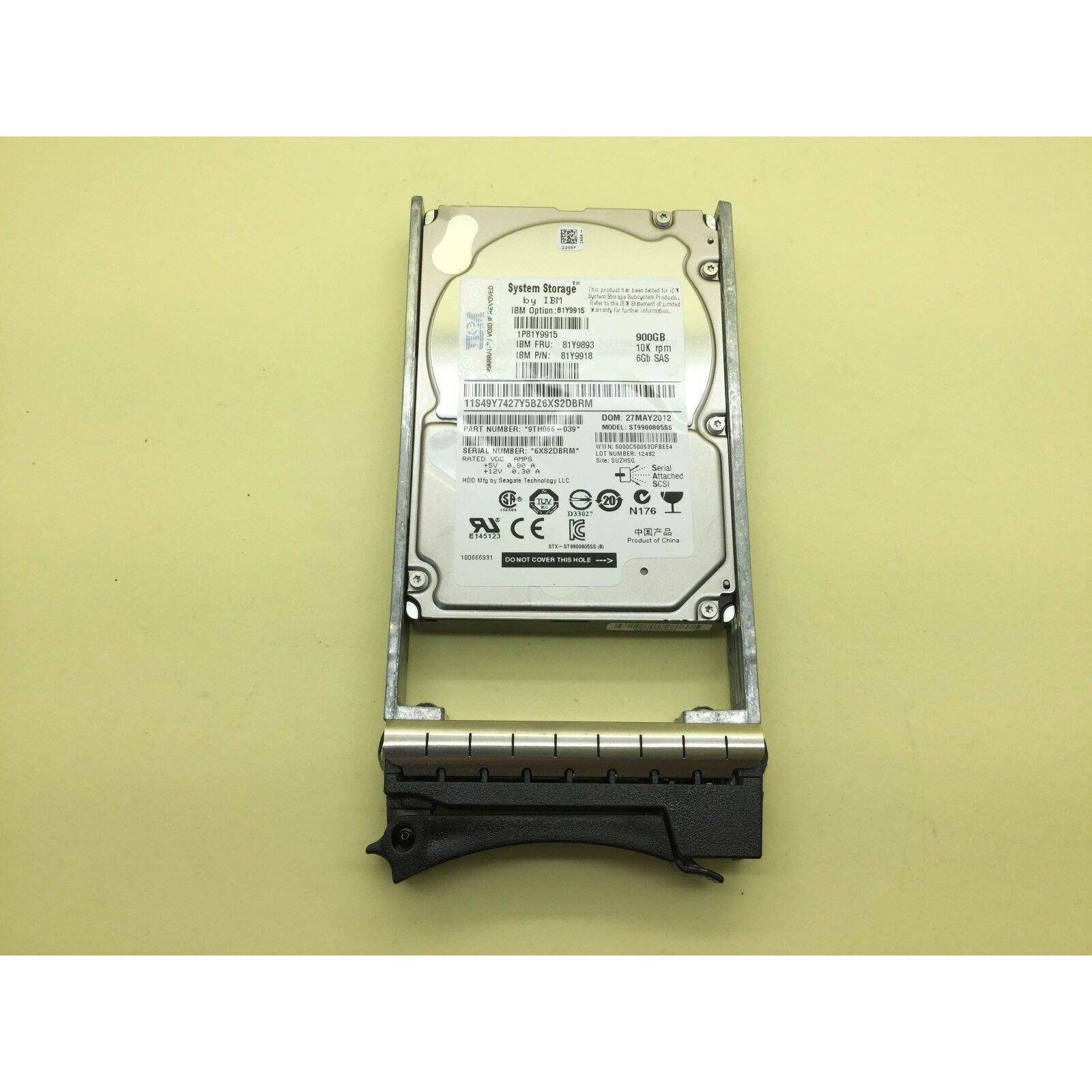 81Y9915 81Y9918 IBM 900GB 10K 6GBPS SFF SAS HARD DRIVE 81Y9893 883436125093 - AloinfoUSA
