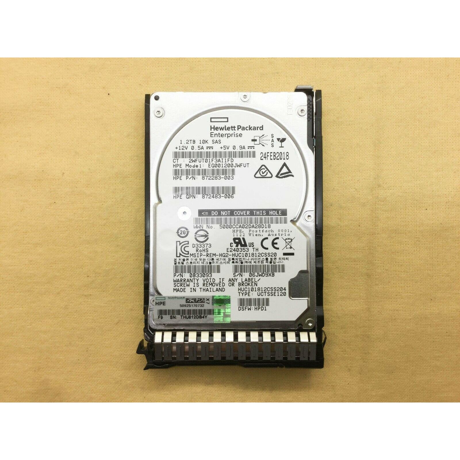 872479-B21 HP 1.2TB SAS 12G ENTERPRISE 10K 2.5IN SC DS HDD 872737-001 4549821073429 - AloinfoUSA