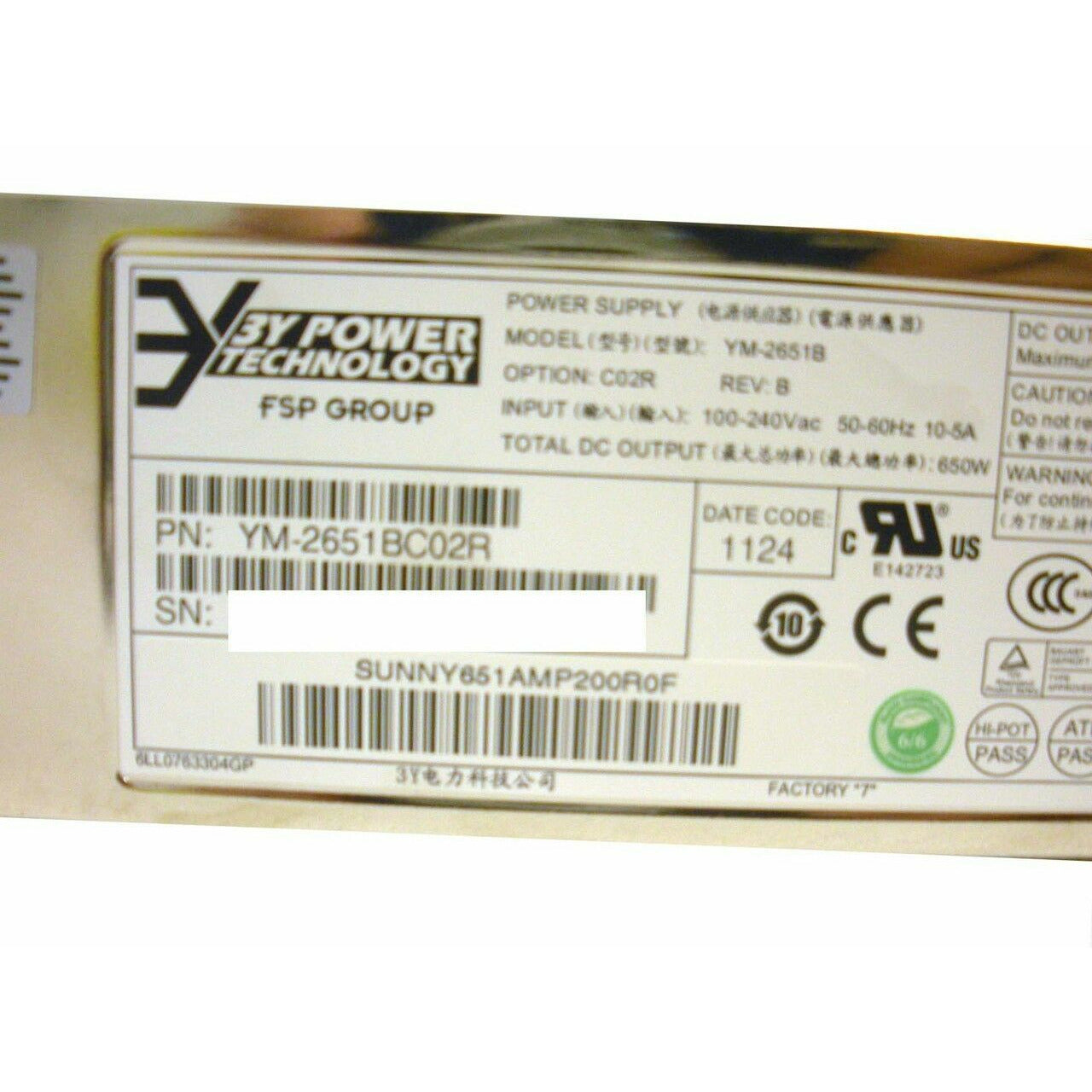 CISCO 74-7114-01 UCS-C210-M2 650W Power Supply - AloinfoUSA