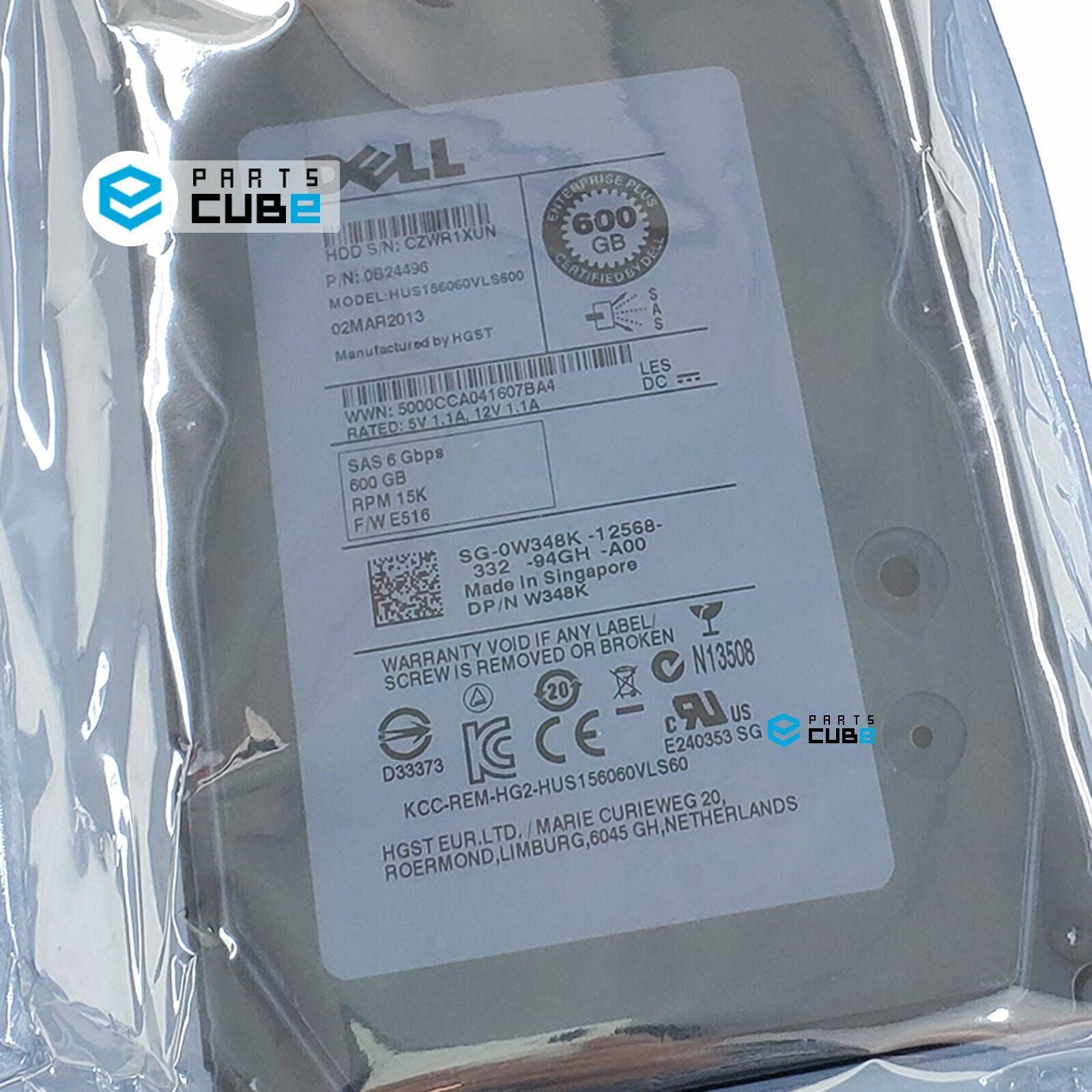Dell 600GB 15K 3.5" SAS 6 Gbps Hard Drive HUH156060VLS600 HGST 0B24496 w Tray 5704327896883 - AloinfoUSA