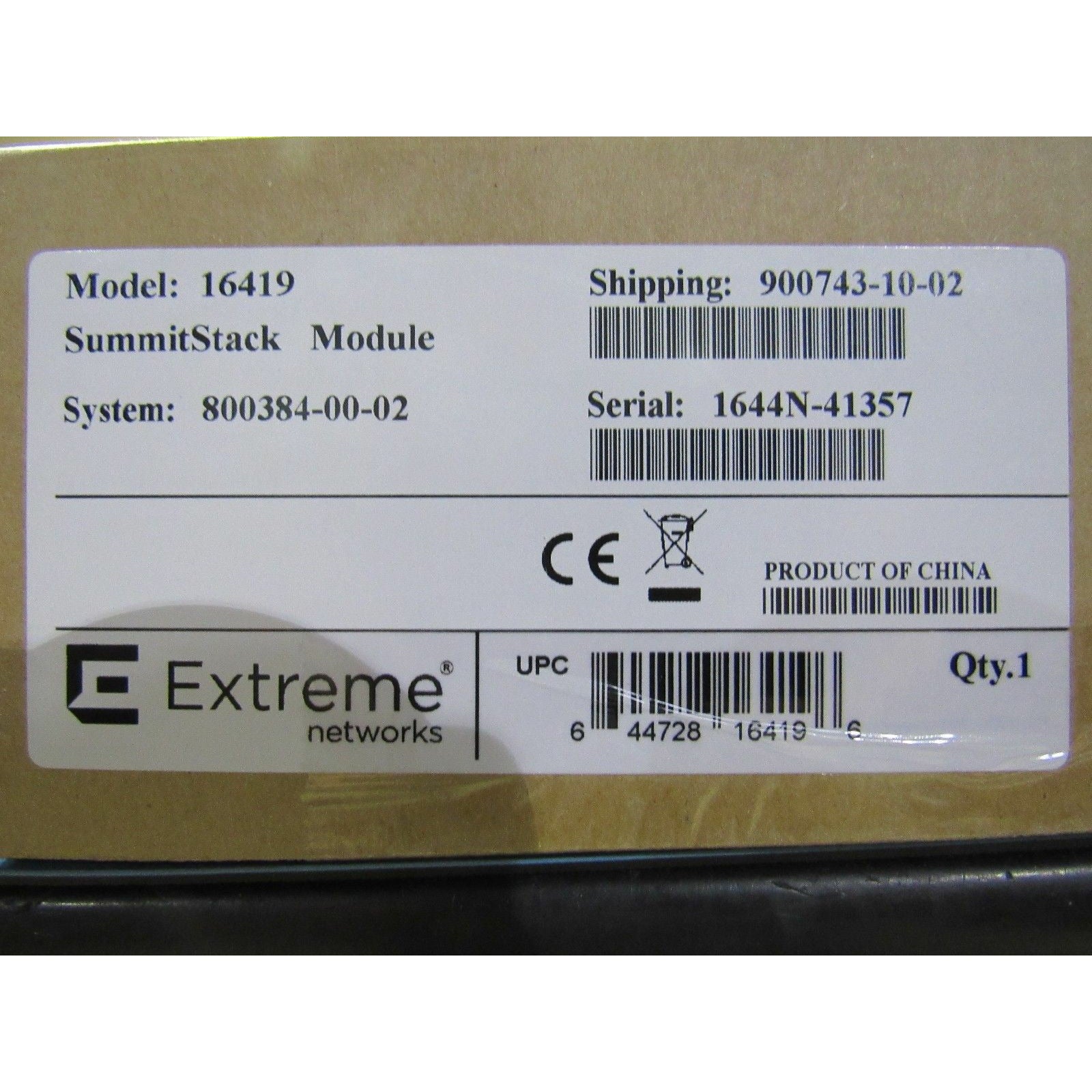 Extreme Networks SummitStack Module 16419 644728164196 - AloinfoUSA