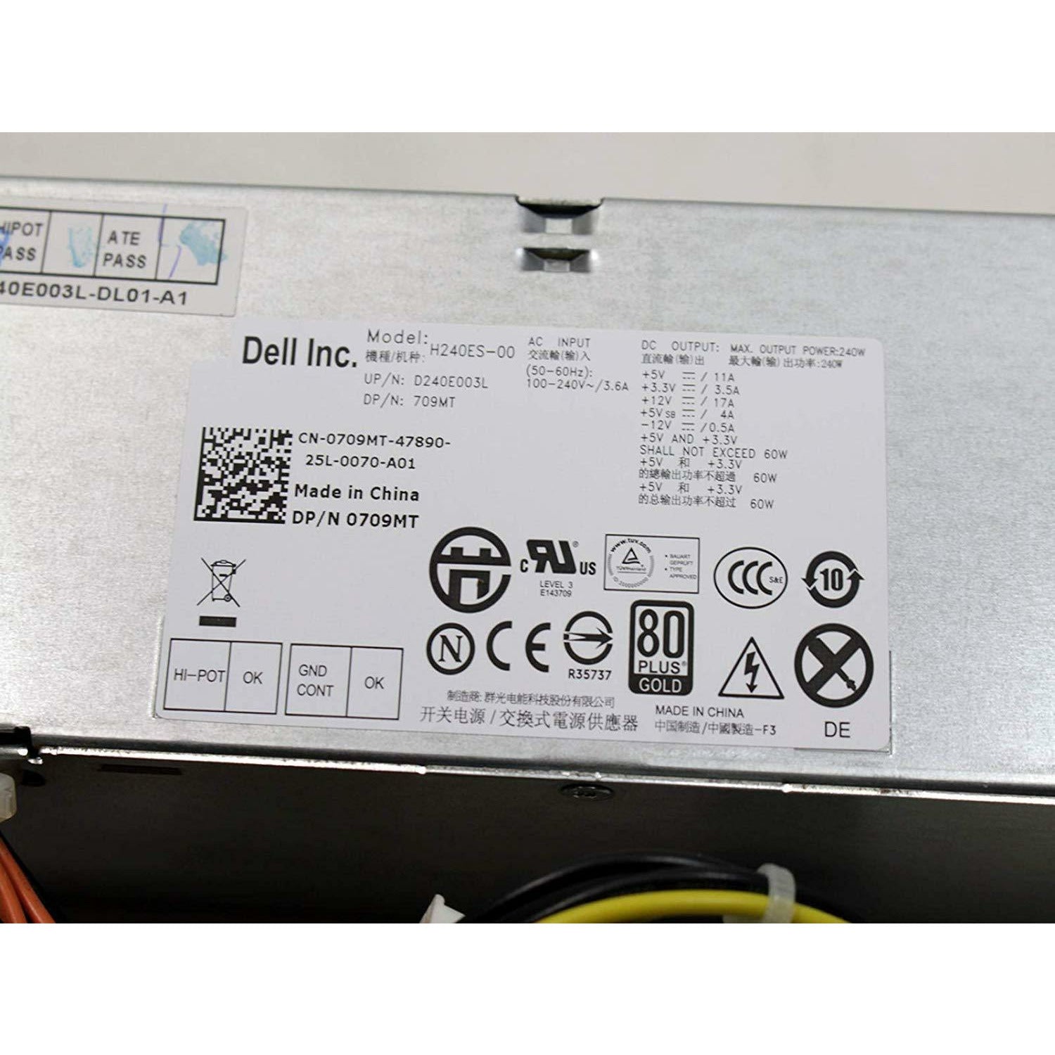 Fuente Dell Optiplex 390 790 990 3010 SFF desktop Power Supply CCCVC H240AS-00 SFF Computer Power Supply 240 Watt - AloinfoUSA