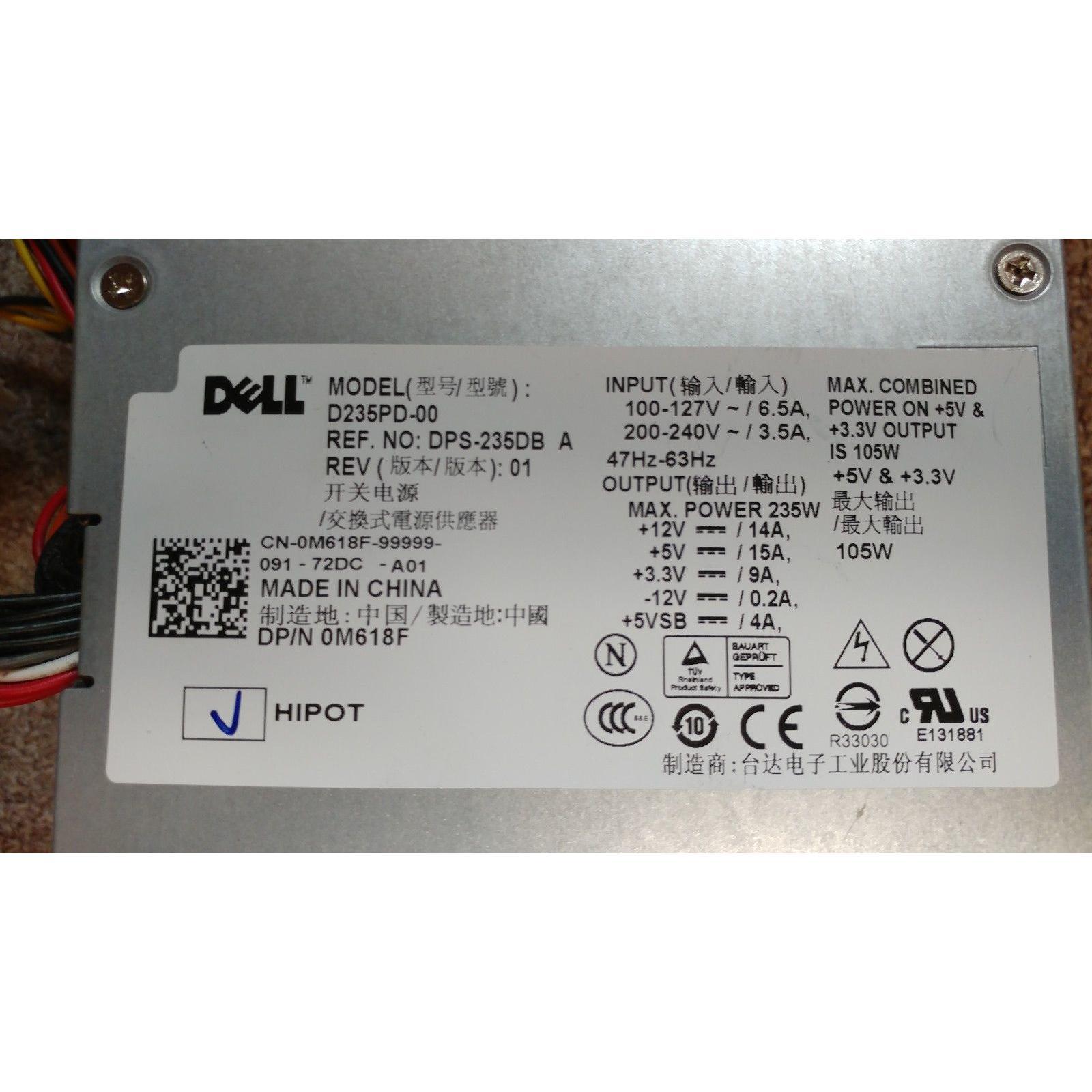Fuente Dell Optiplex Power Supply H280P-01 H235PD-01 B235PD-00 D235PD-00 B235PD-00 - AloinfoUSA