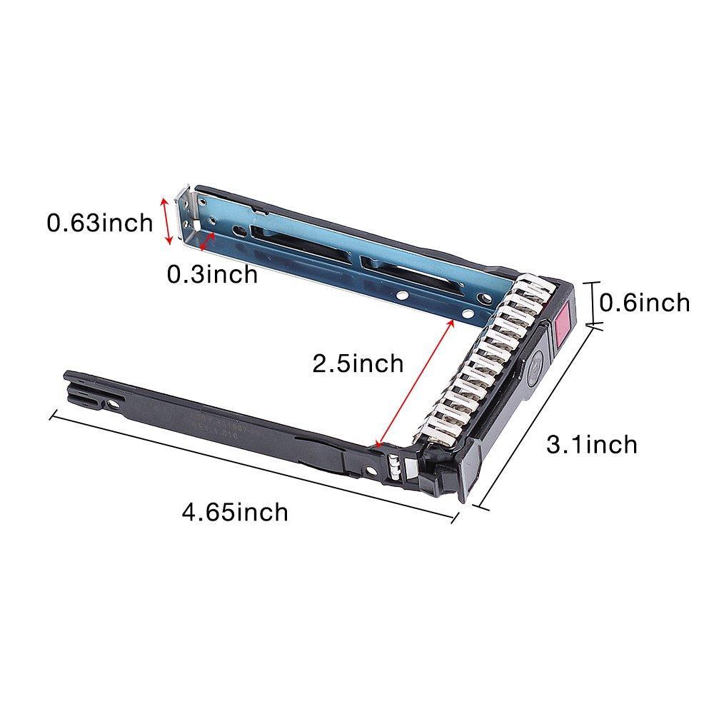 Cajon 2.5" SFF SAS SATA SSD Hard Drive Carrier Tray Caddy 651687-001 651699-001 for HP Proliant ML350 DL360p DL380P DL160 Gen8 G8 Gen9 G9 with 4 Mounting Screws and Screw Driver - AloinfoUSA