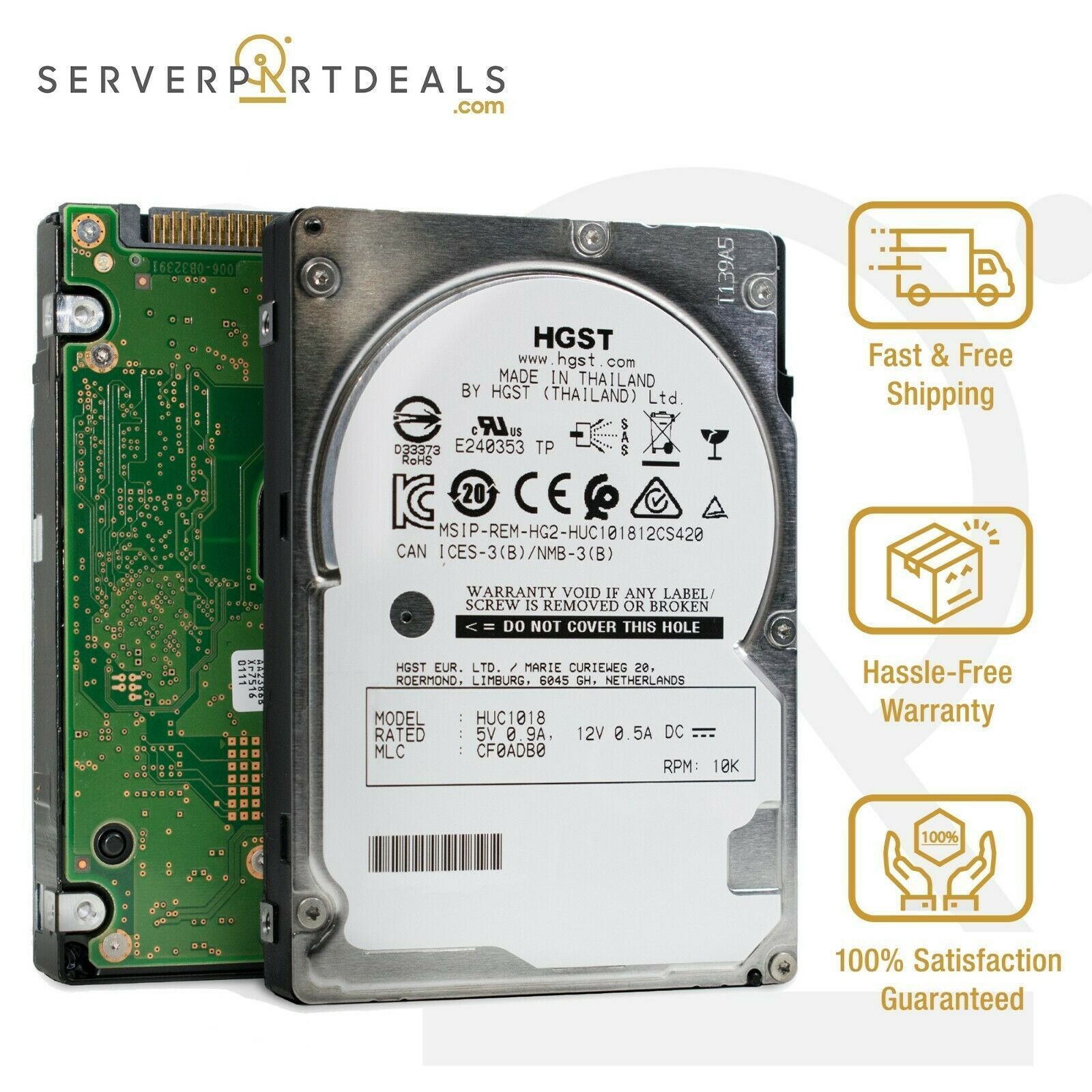HGST HUC101860CSS200 0B28808 600GB 10K RPM SAS 2.5" 512n ISE Enterprise HDD - AloinfoUSA
