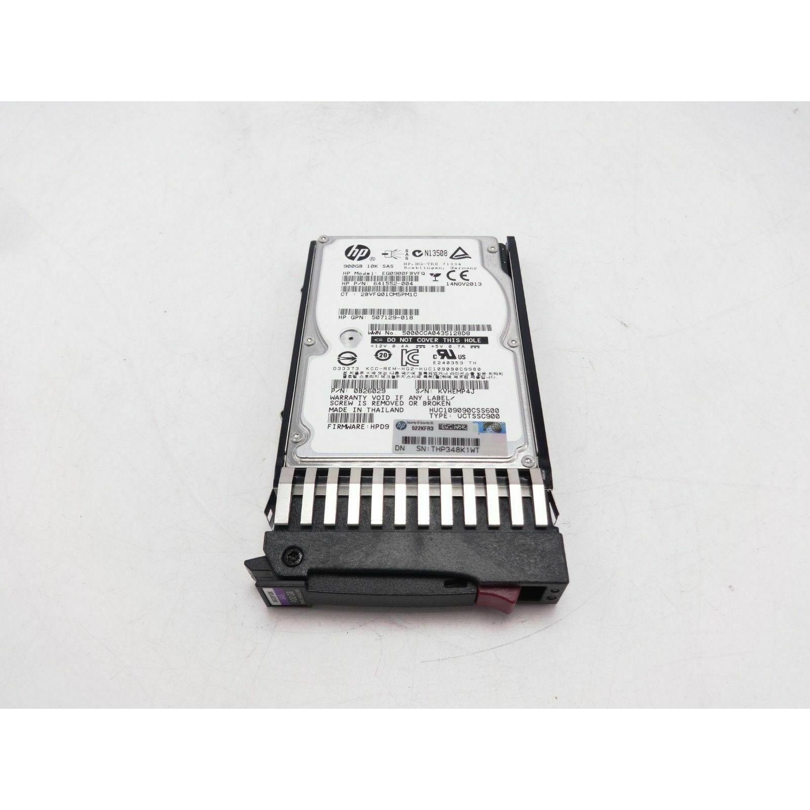HP 619463-001 900GB 10K 6G SFF 2.5IN SAS HDD 641552-004 507129-017 eg0900fbvfq - AloinfoUSA