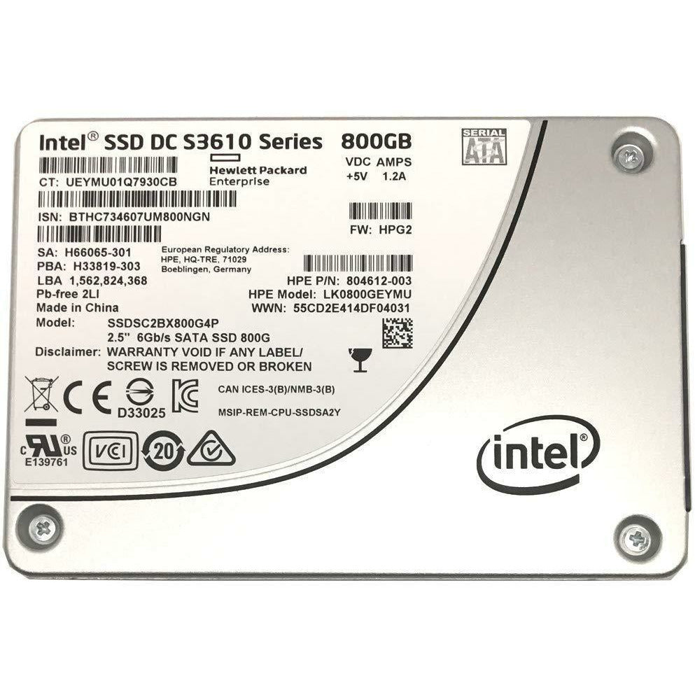 HP 804612-003 Intel DC S3610 Series 800GB 2.5-inch 7mm SATA III MLC (6.0Gb/s) Internal Solid State Drive (SSD) SSDSC2BX800G4P - AloinfoUSA